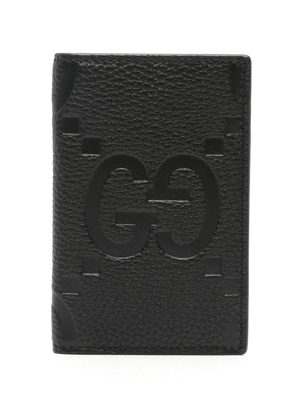 Gucci Jumbo GG 皮质卡夹 - 黑色