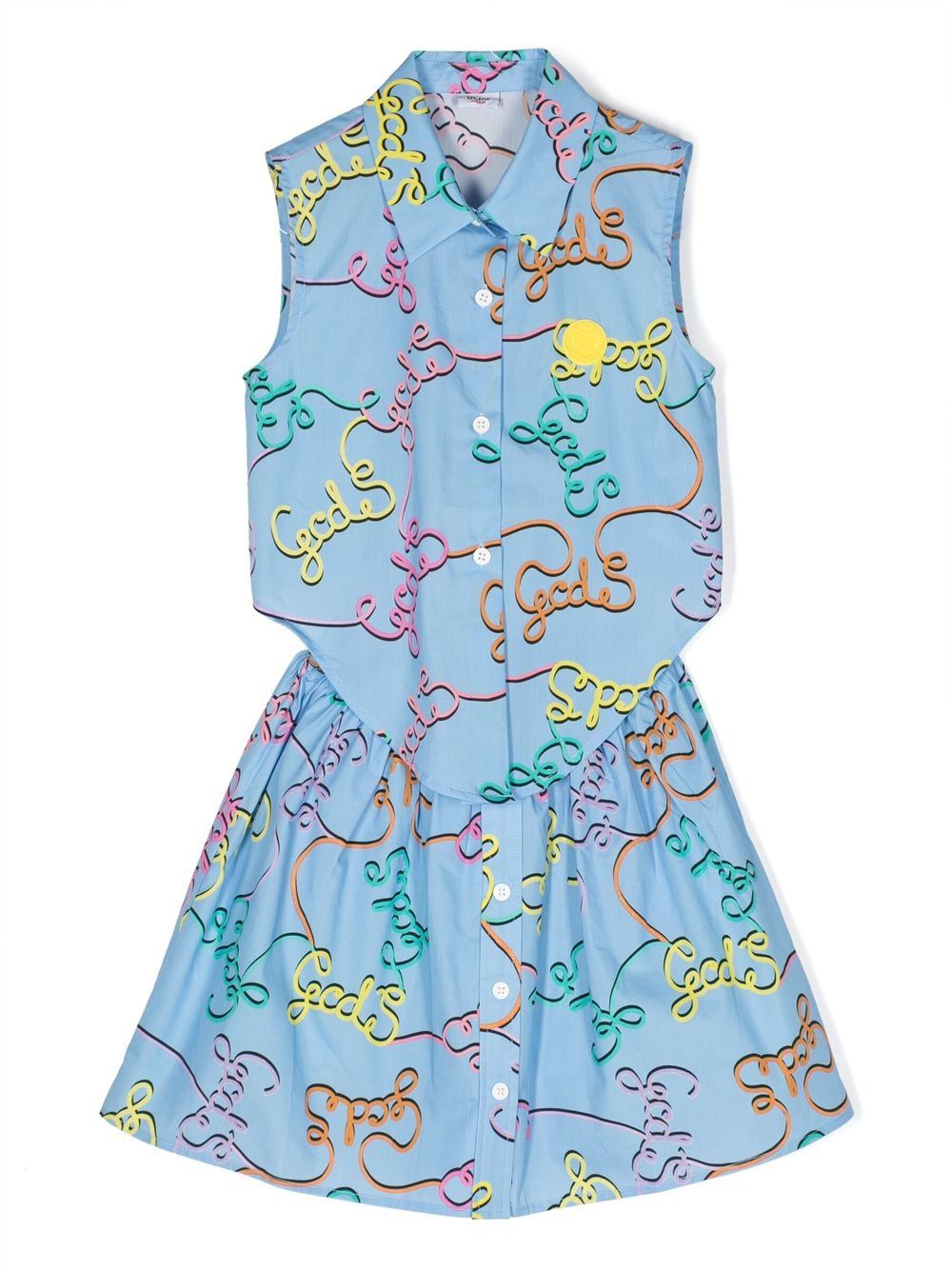 Gcds Kids 大面积logo印花套装 - 蓝色