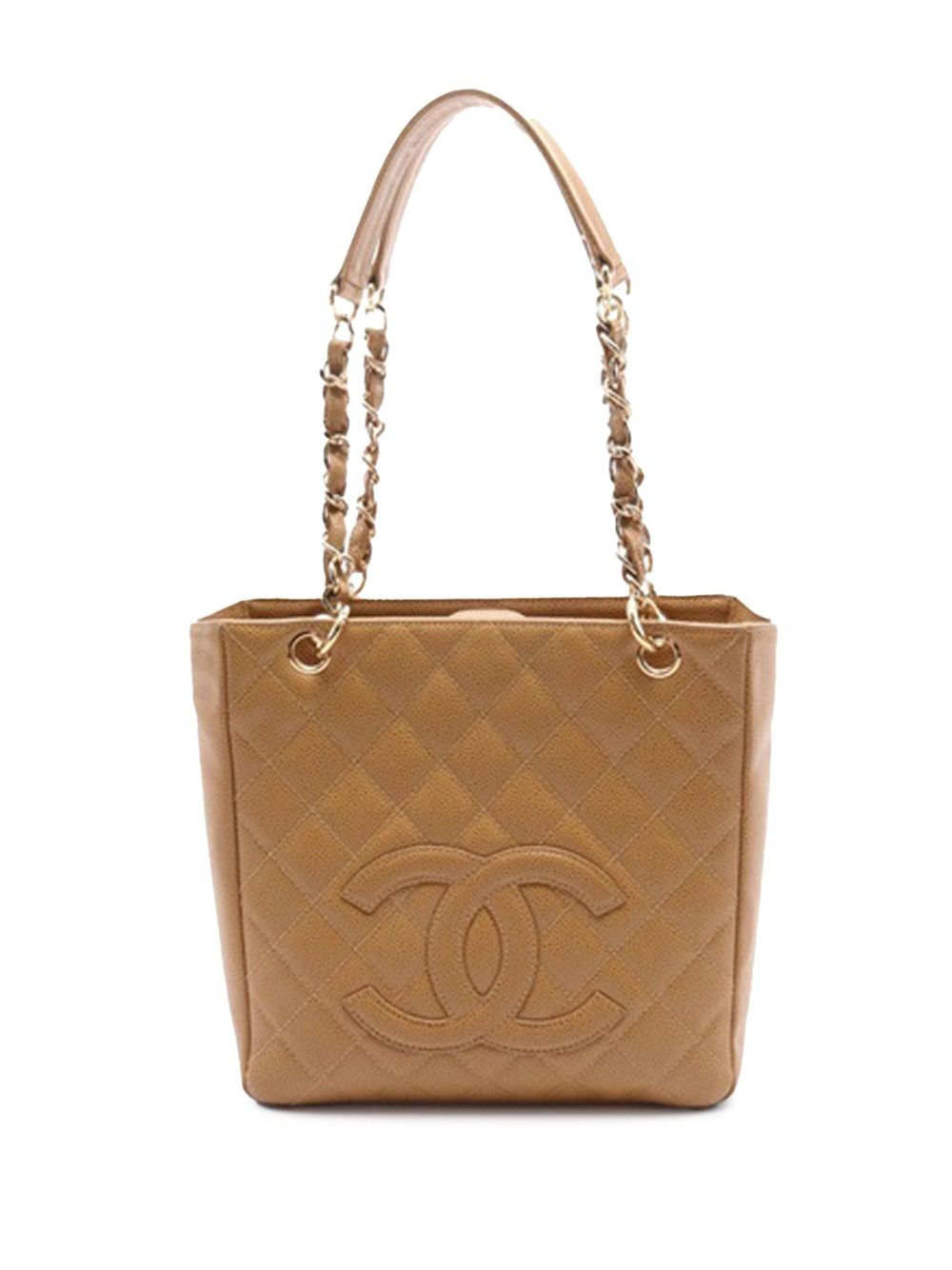 CHANEL Pre-Owned Caviar Petite Shopping 手提包（2003-2004年典藏款） - 褐色