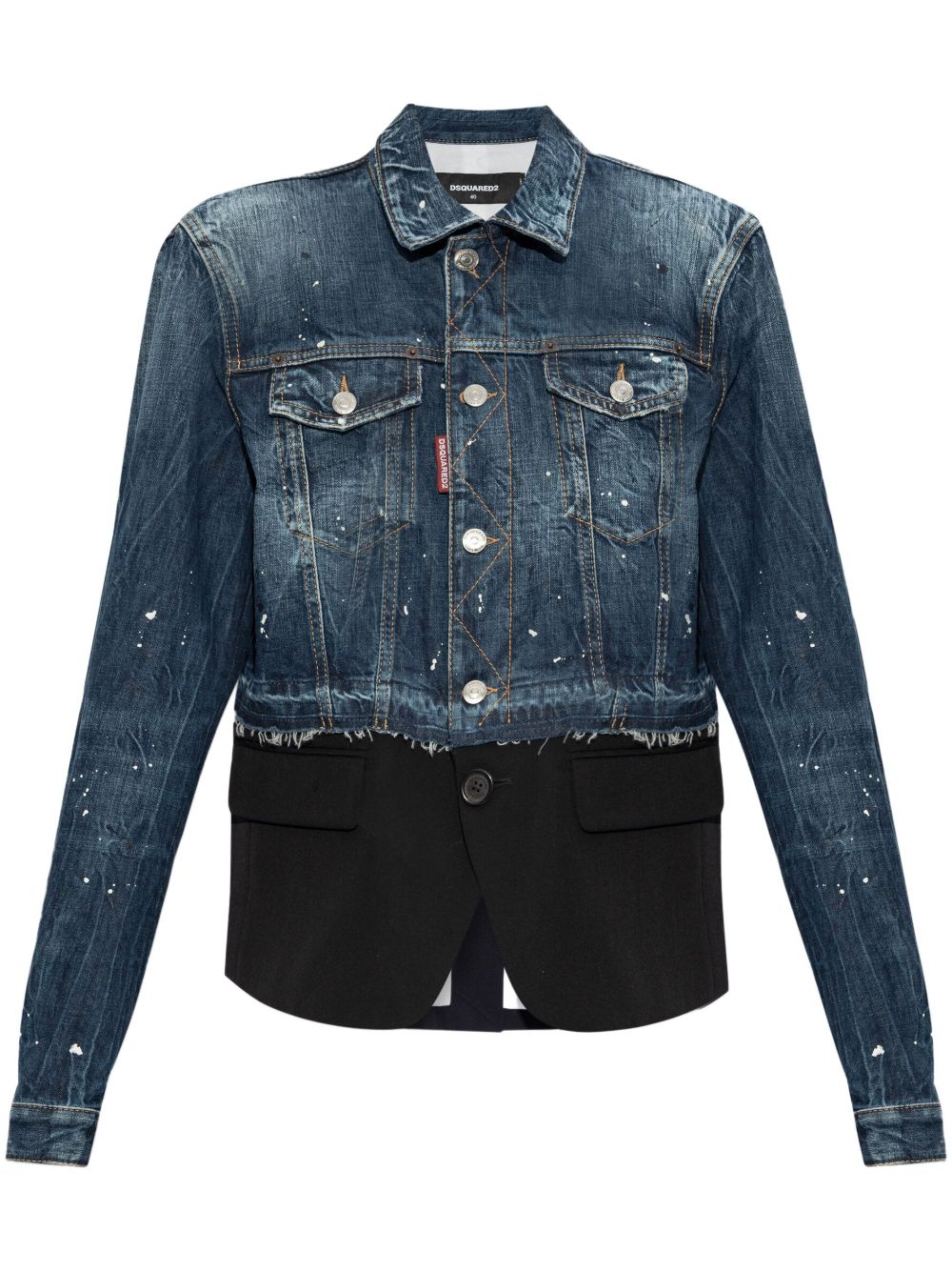 DSQUARED2 标贴棉夹克 - 蓝色