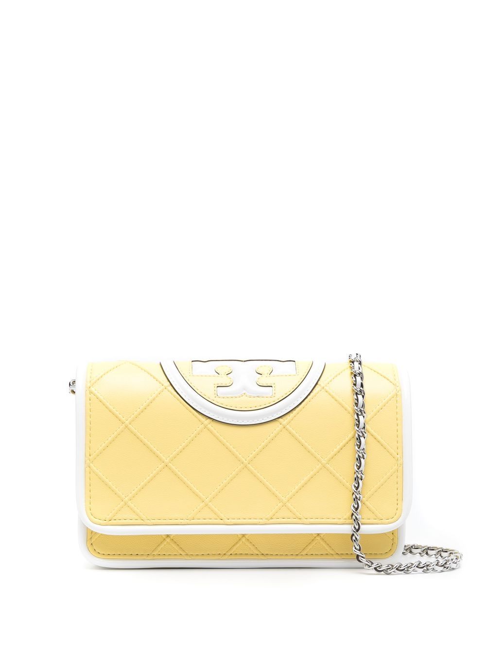 Tory Burch 绗缝皮质斜挎包 - 黄色