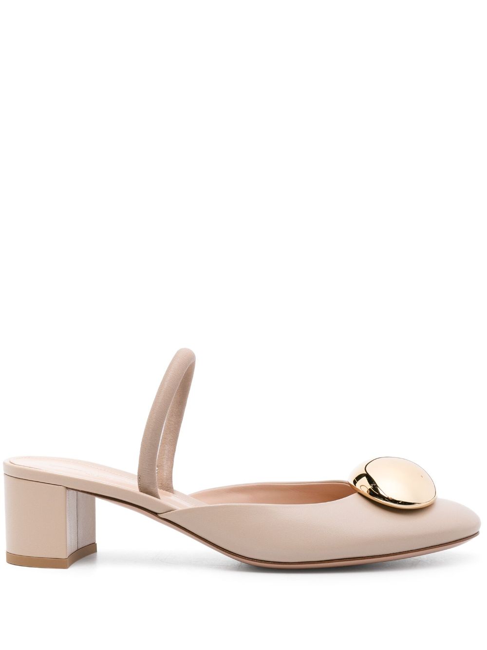 Gianvito Rossi Sphera 裹踝低跟鞋 - 中性色