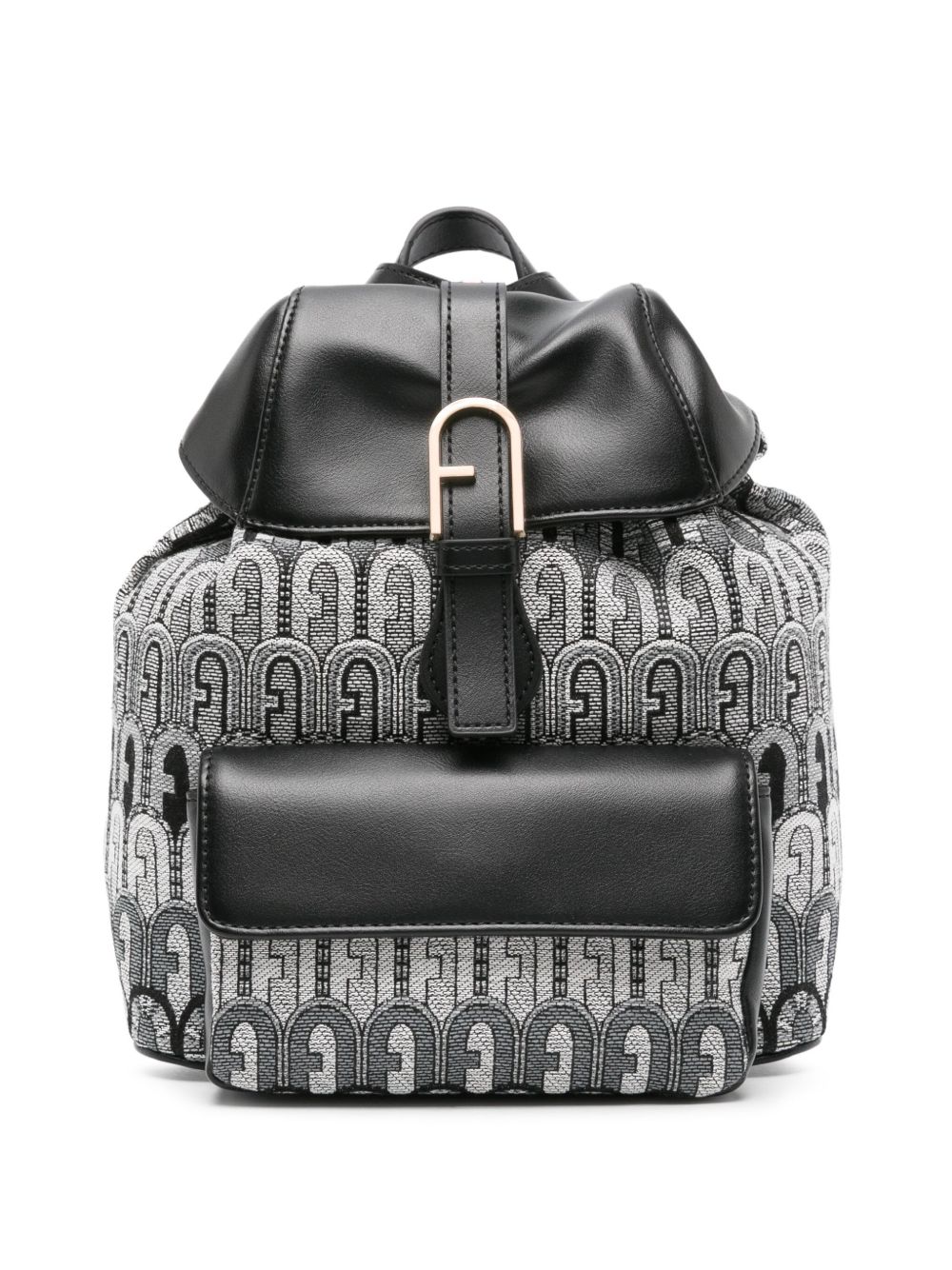 Furla Flow logo提花双肩包 - 灰色