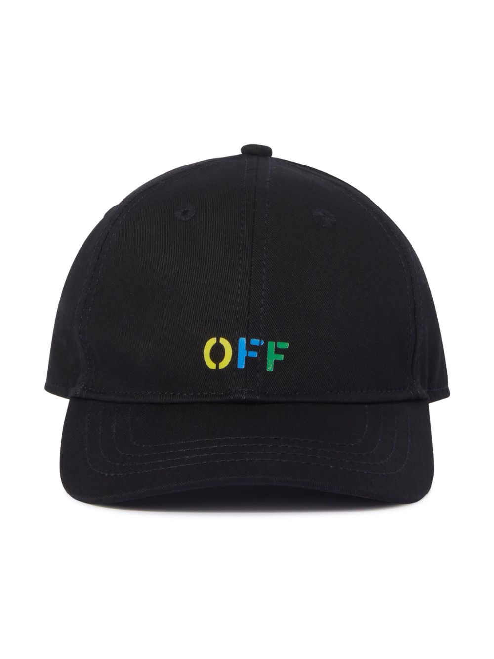 Off-White Kids Logo Rainbow 棒球帽 - 黑色