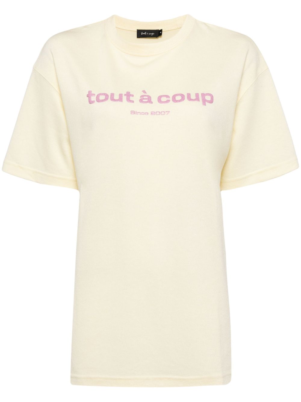 tout a coup logo印花圆领T恤 - 黄色