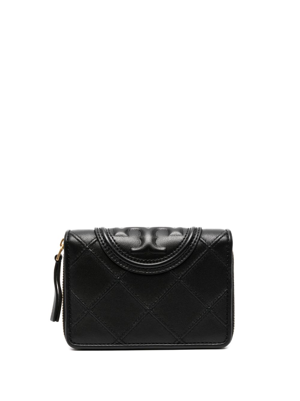 Tory Burch Fleming Soft 对折钱包 - 黑色