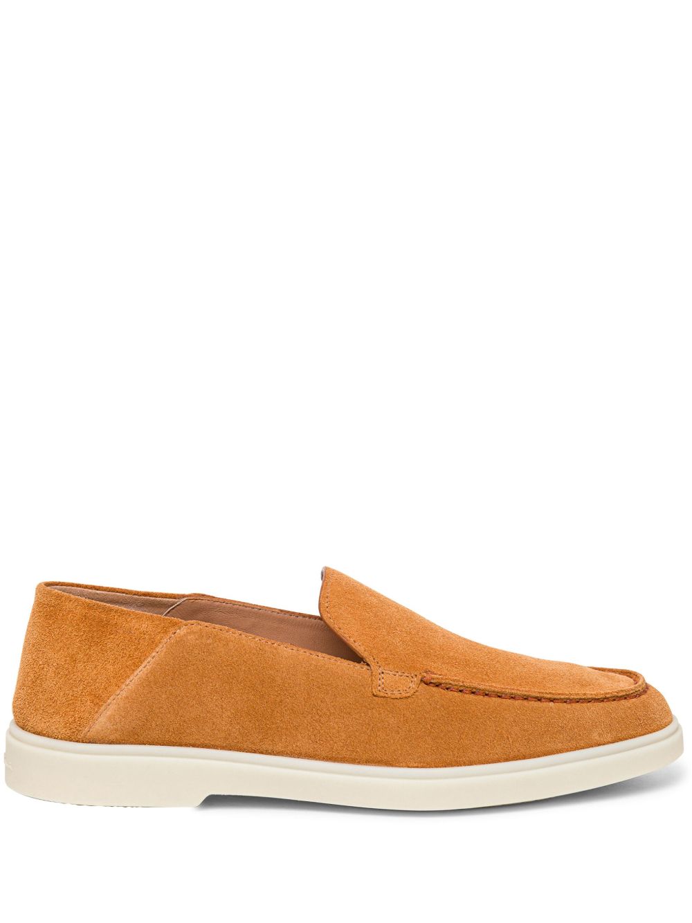 Santoni 可折叠后跟绒面皮乐福鞋 - 褐色