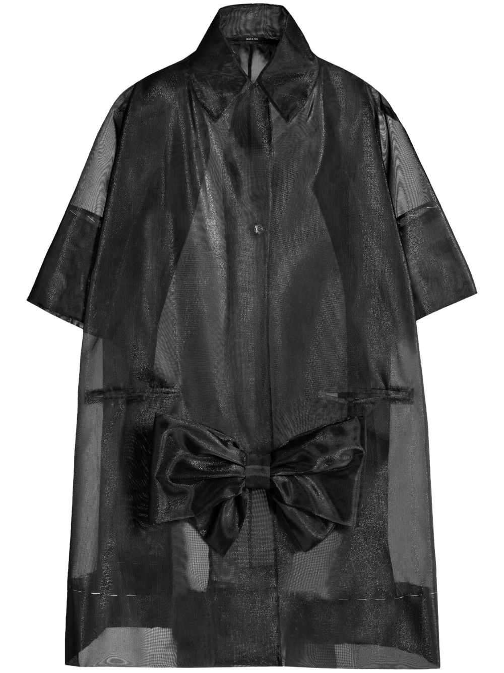 Maison Margiela 蝴蝶结细节薄纱外套 - 黑色