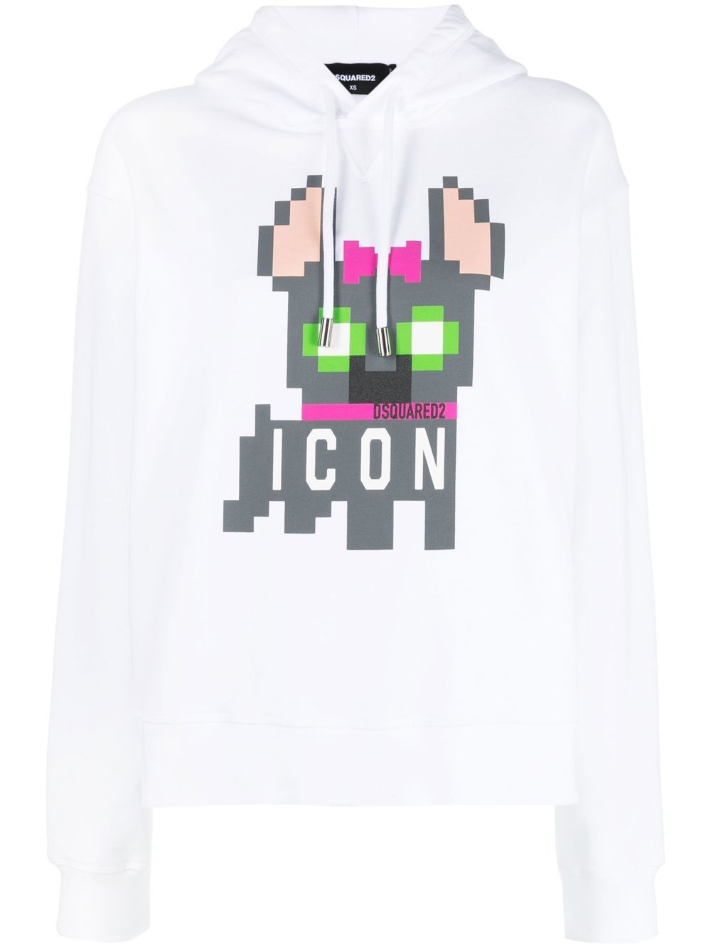 DSQUARED2 Icon 马赛克印花连帽衫 - 白色