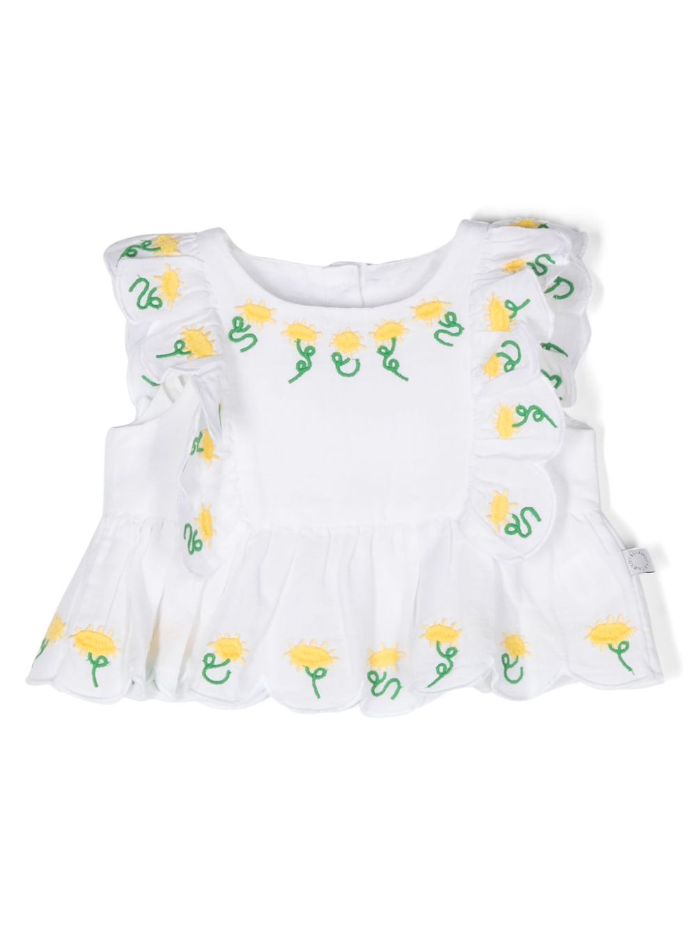 Stella McCartney Kids 花卉刺绣连衣裙 - 白色