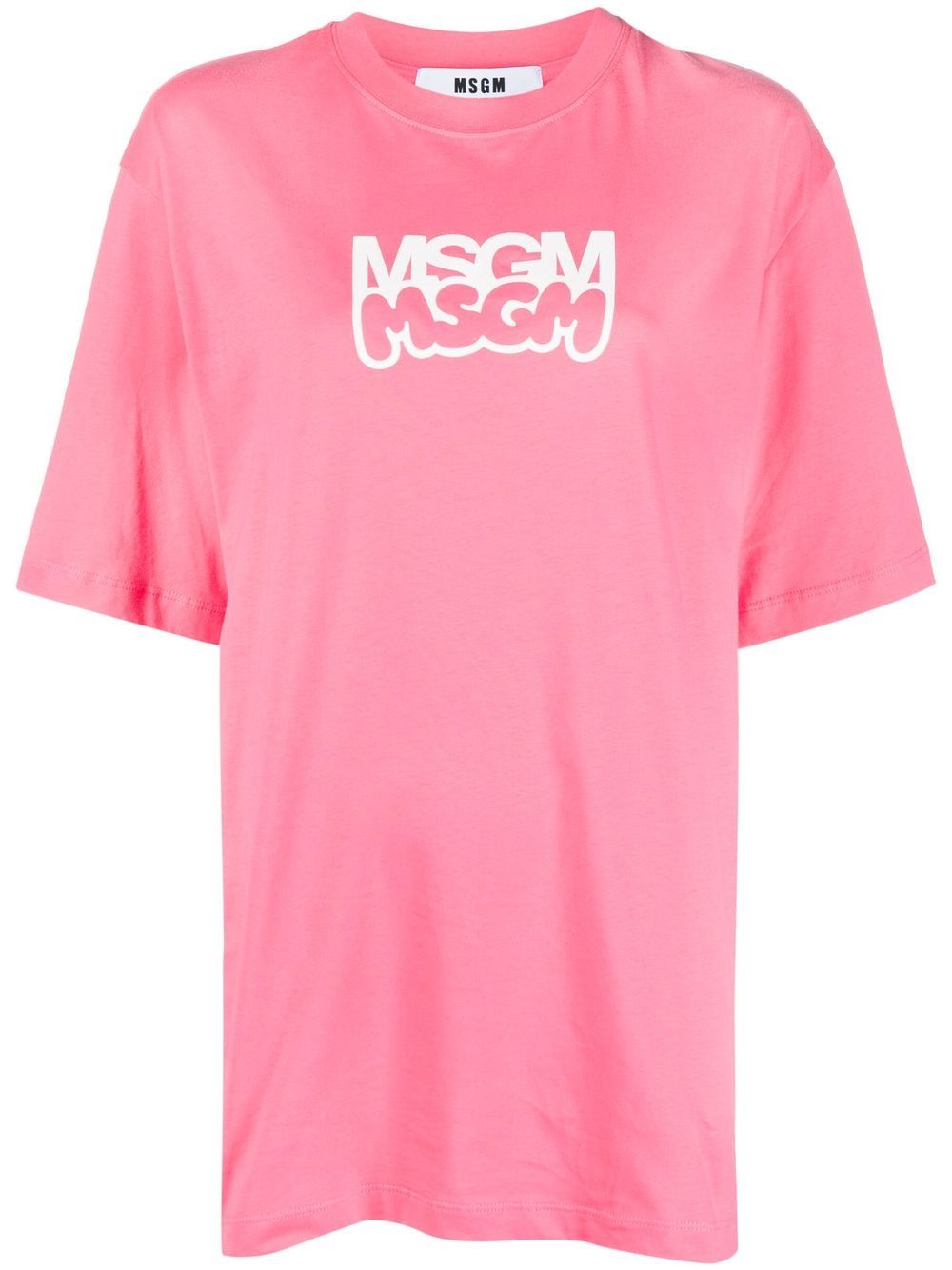 MSGM logo印花棉T恤 - 粉色