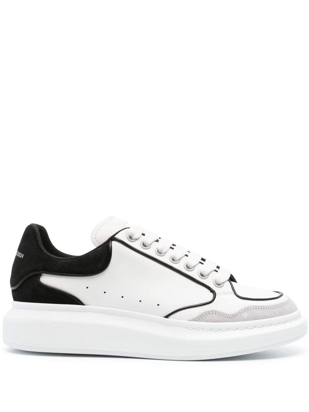 Alexander McQueen Larry 拼接皮质运动鞋 - 白色