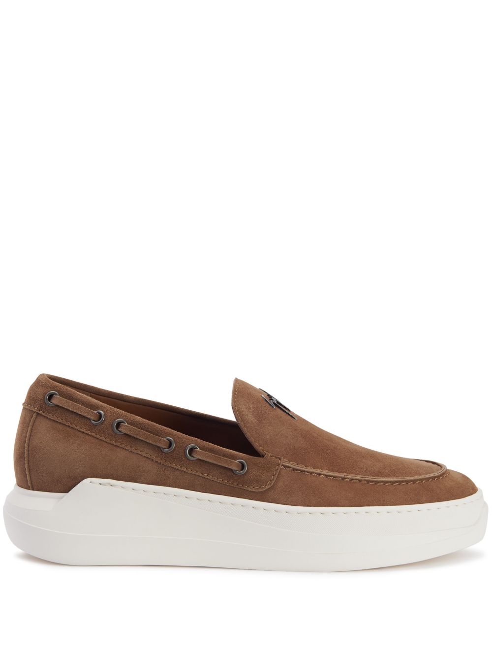 Giuseppe Zanotti Conley String 皮质帆船鞋 - 褐色