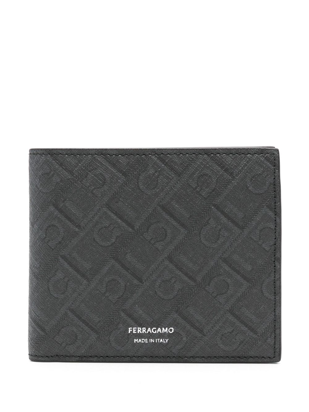Ferragamo Gancini 印花钱包 - 黑色
