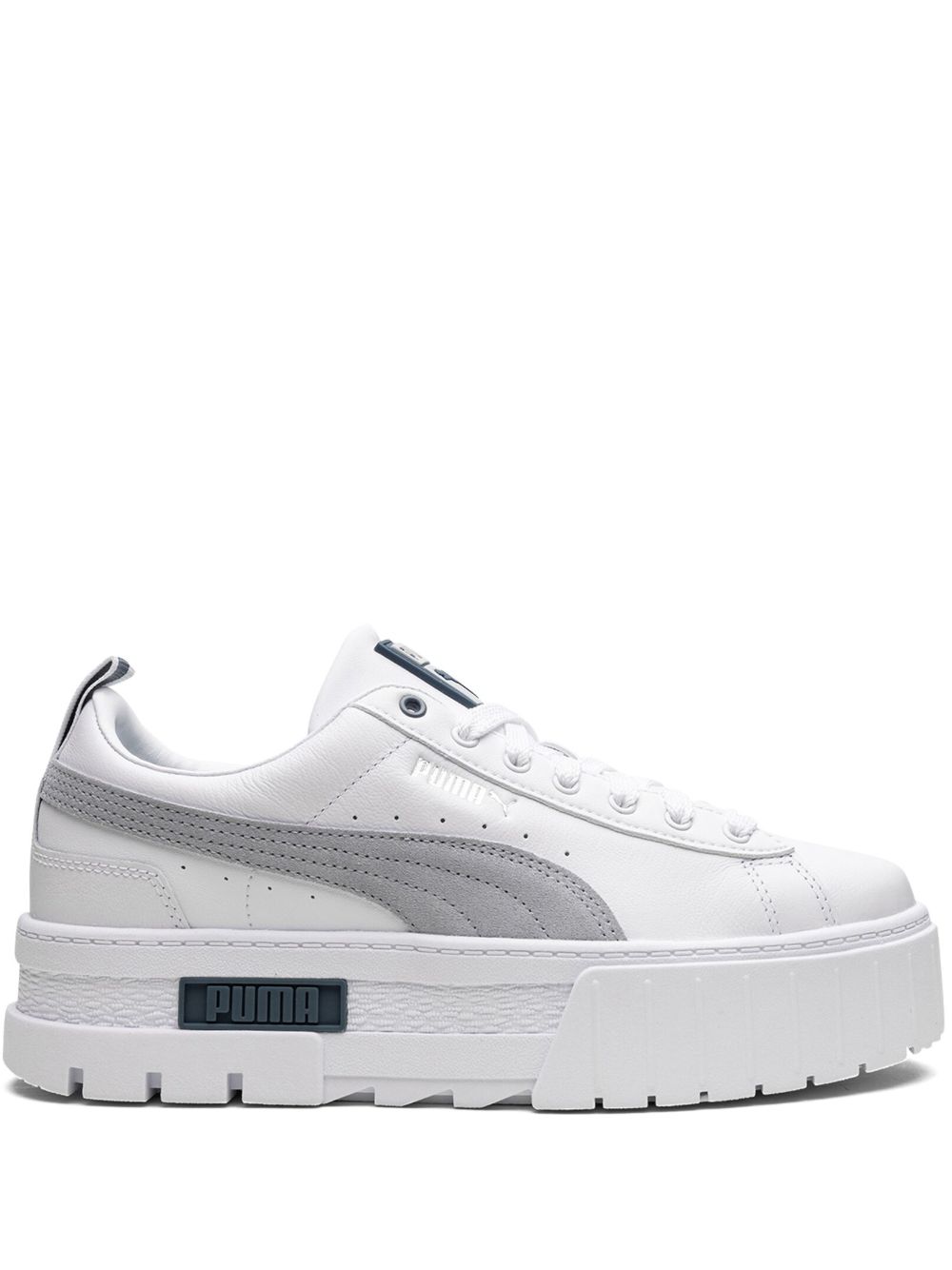 PUMA Mayze Platinum Gray 皮质运动鞋 - 白色