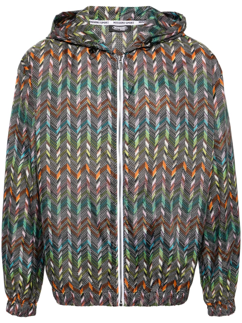Missoni 人字纹图案连帽夹克 - 黑色