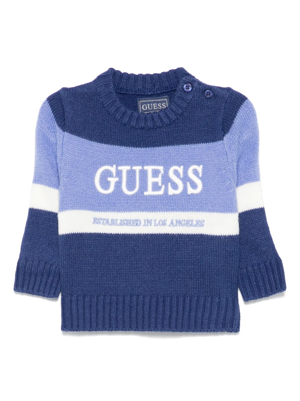 guess kids logo刺绣卫衣 - 蓝色