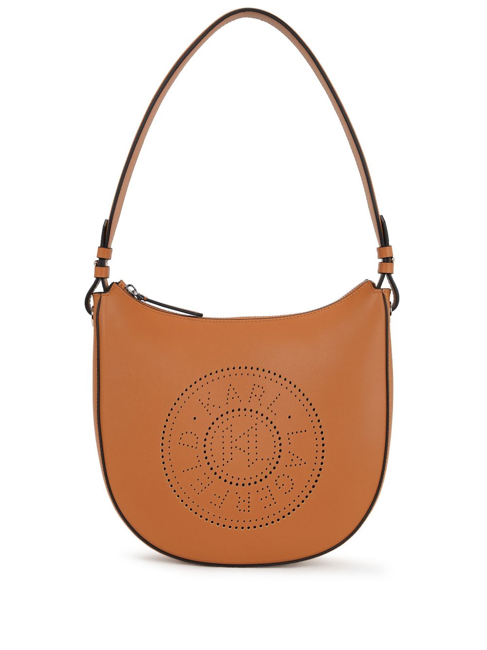 Karl Lagerfeld K/Circle 穿孔logo单肩包 - 褐色