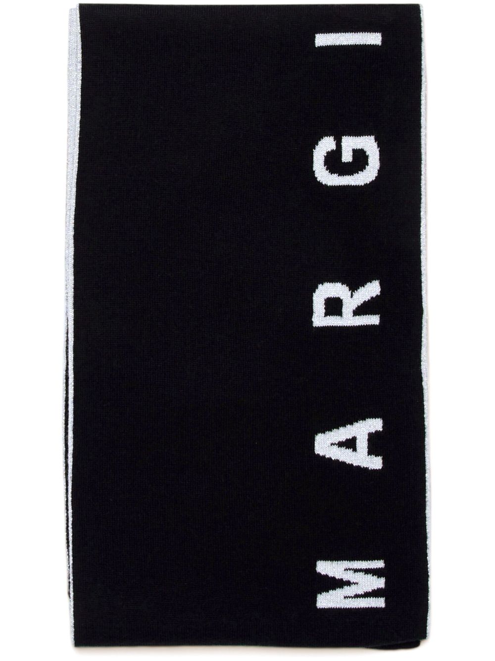 MM6 Maison Margiela Kids logo嵌花针织围巾 - 黑色