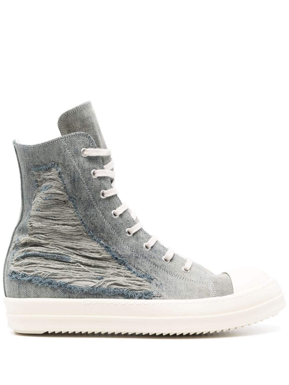 Rick Owens DRKSHDW 仿旧牛仔运动鞋 - 蓝色
