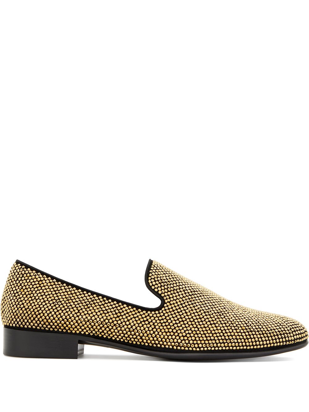 Giuseppe Zanotti 小铆钉细节无带乐福鞋 - 黑色