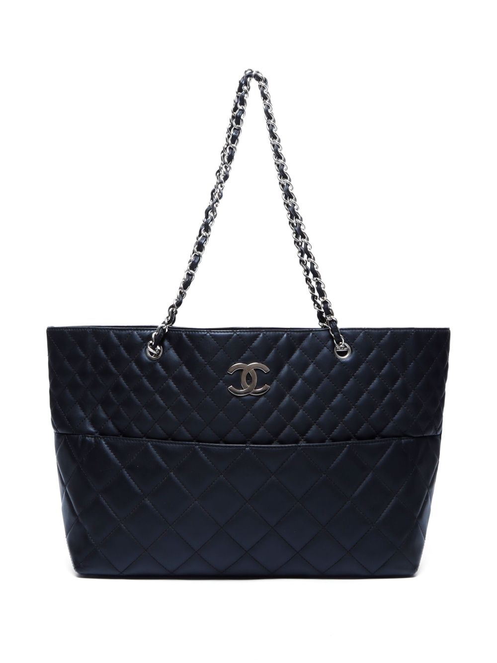CHANEL Pre-Owned CC 菱纹绗缝手提包（2011年典藏款） - 黑色