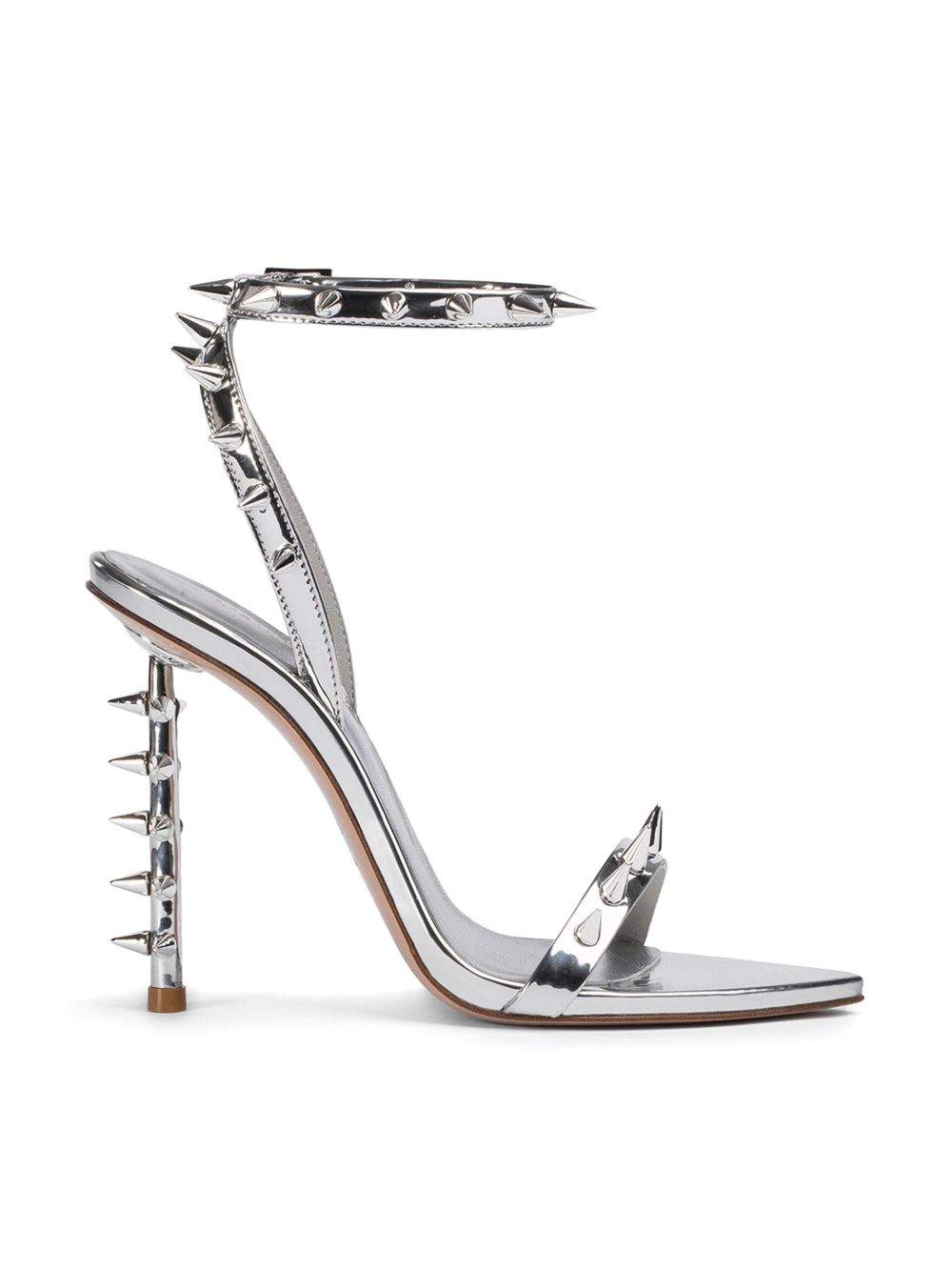 Le Silla Jagger 尖钉高跟凉鞋 - 灰色
