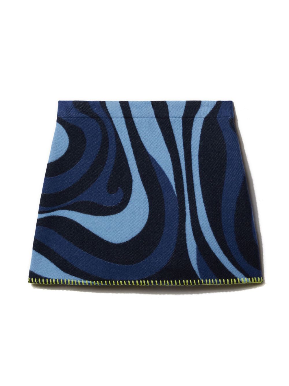 PUCCI Junior Marmo 提花丝绒半身裙 - 蓝色