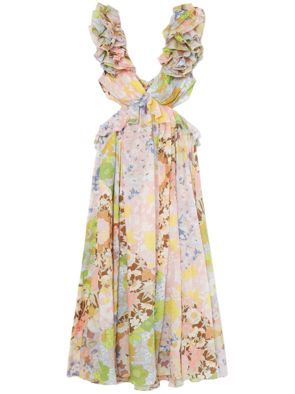ZIMMERMANN Pop 荷叶边细节连衣裙 - 绿色