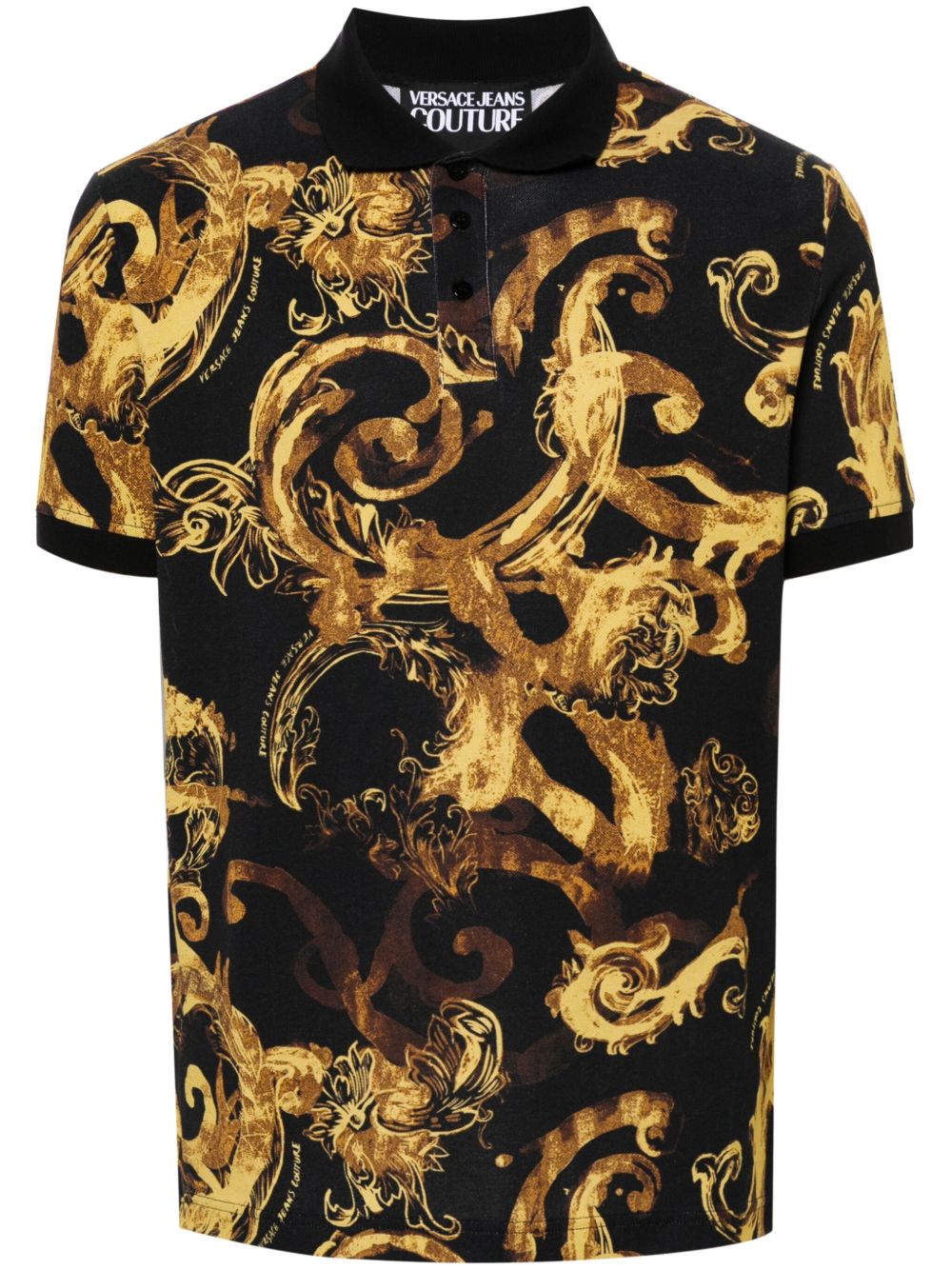 Versace Jeans Couture Watercolour Couture polo衫 - 黑色