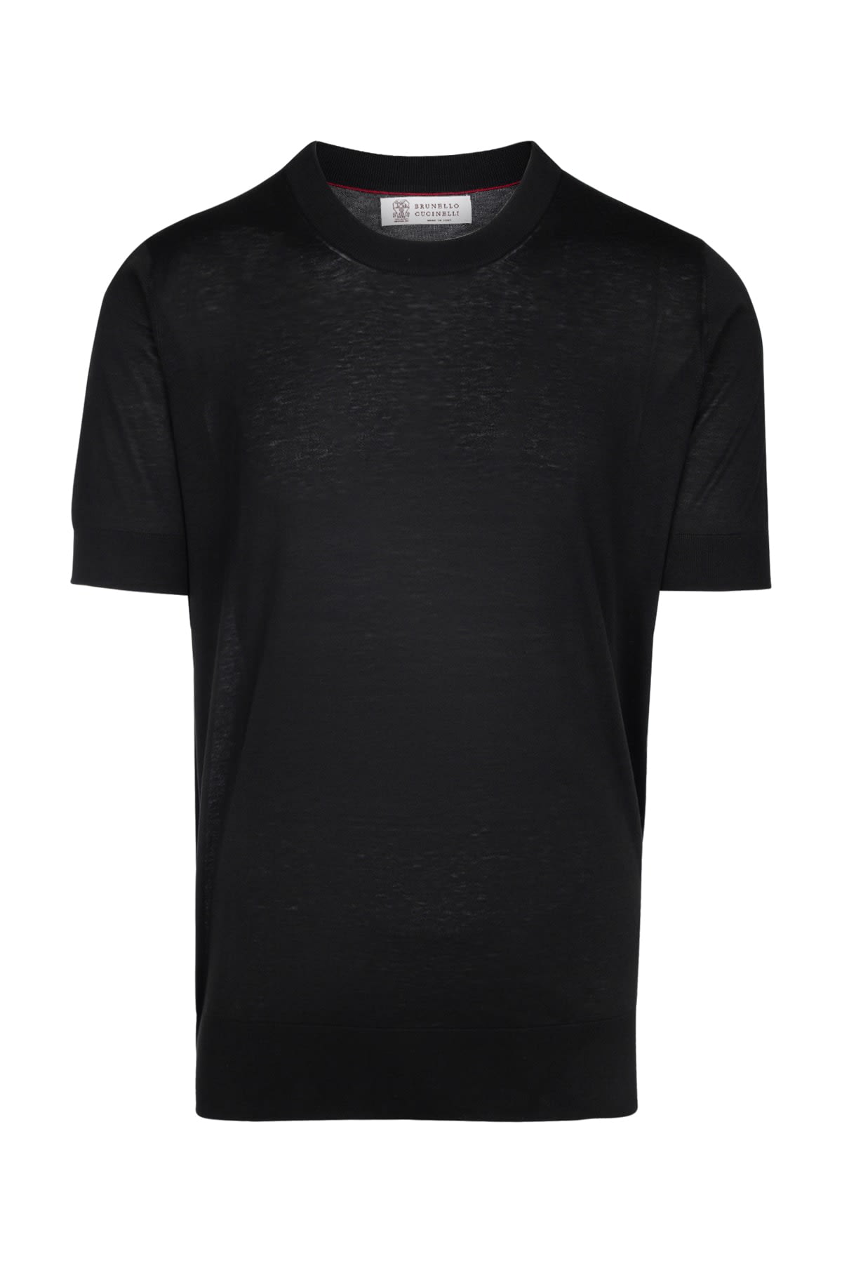 Brunello Cucinelli Black Cotton And Silk T-shirt