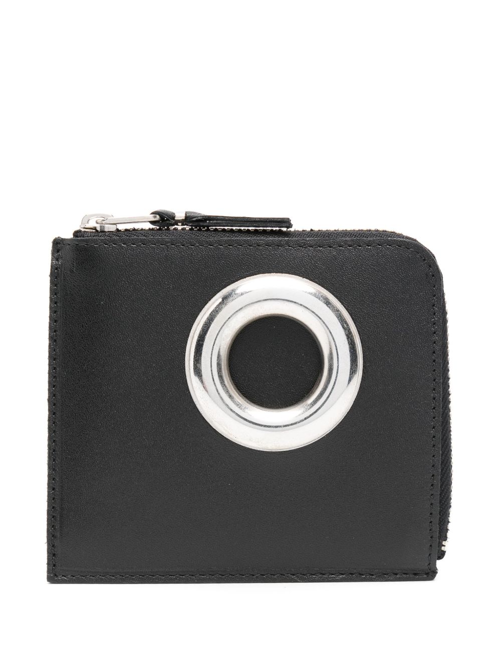 Comme Des Garçons Wallet 孔眼细节皮质钱包 - 黑色
