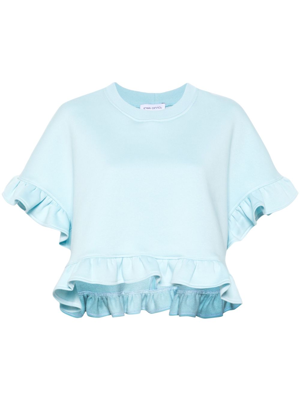 Ioana Ciolacu Baby Peony 荷叶边卫衣 - 蓝色