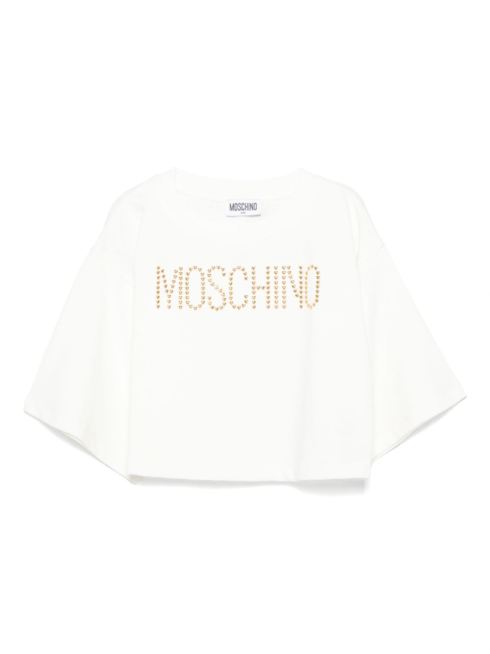 Moschino Kids logo铆钉T恤 - 白色