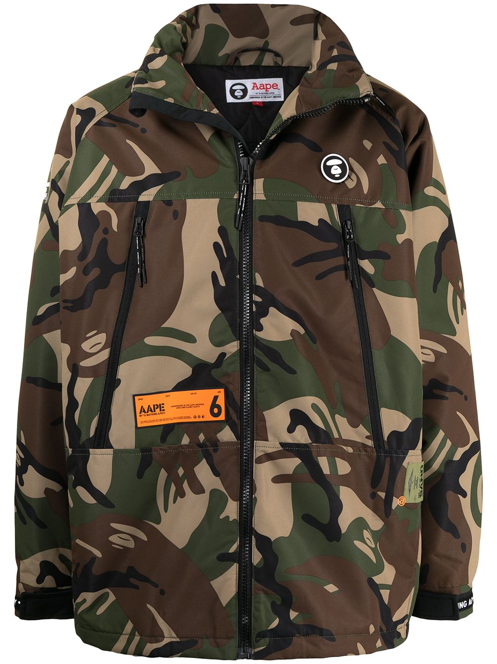 AAPE BY *A BATHING APE® 迷彩印花拉链夹克 - 绿色