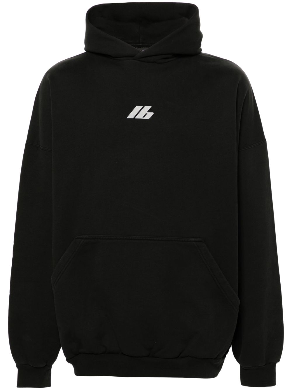 Balenciaga logo印花棉连帽衫 - 黑色