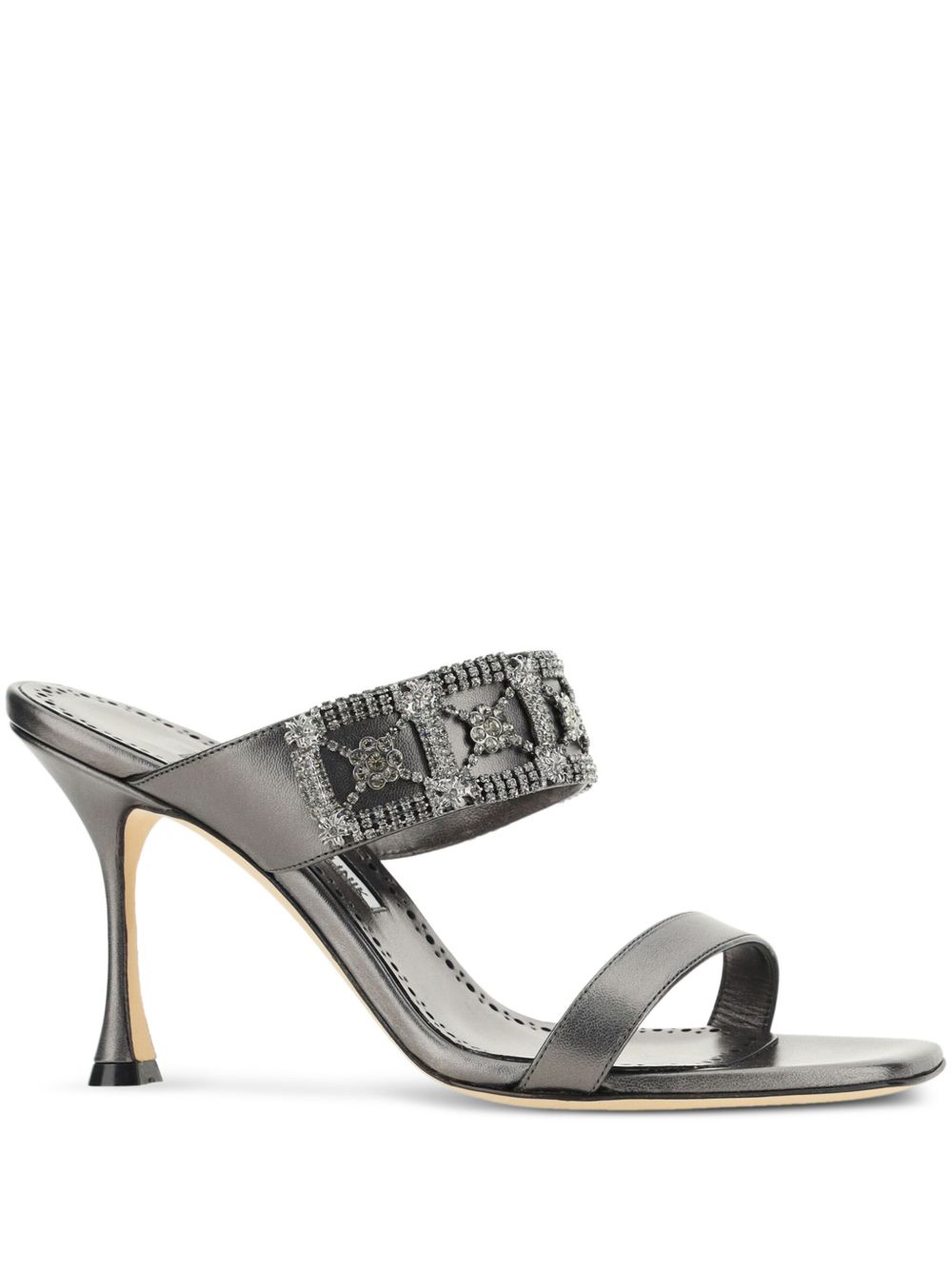 Manolo Blahnik Larapa 高跟穆勒鞋（9厘米） - 灰色