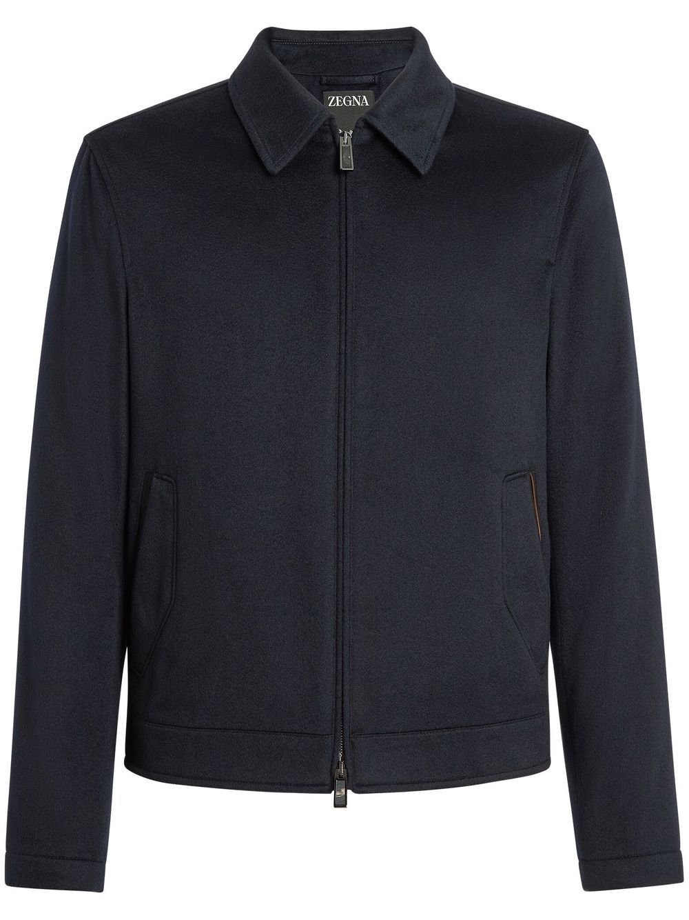 Zegna Oasi 拉链夹克式衬衫 - 蓝色
