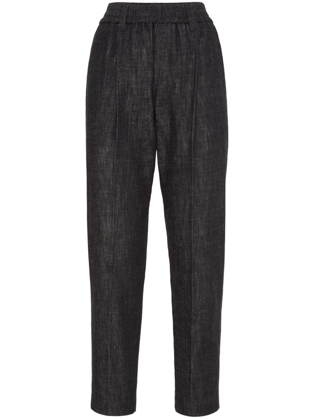 Brunello Cucinelli 高腰锥形牛仔裤 - 黑色