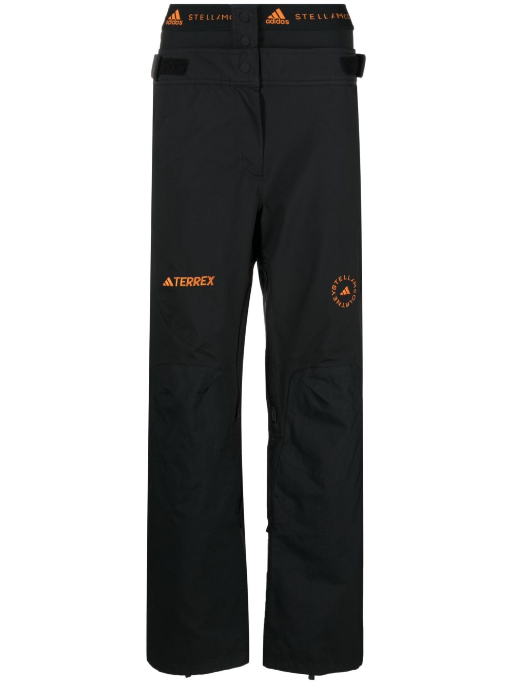 adidas by Stella McCartney x Terrex logo刺绣直筒裤 - 黑色