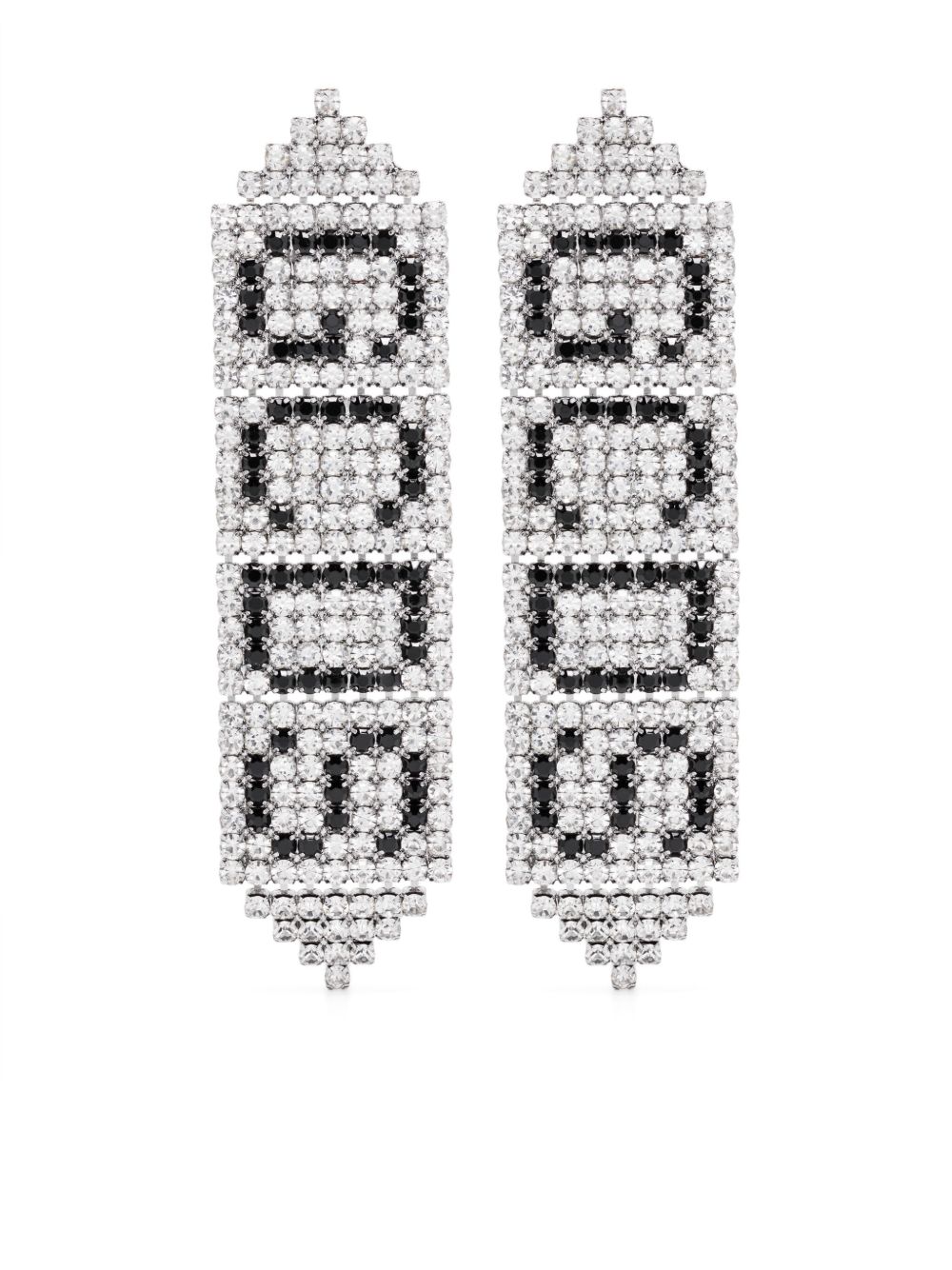 GCDS Bling Logo 耳环 - 银色