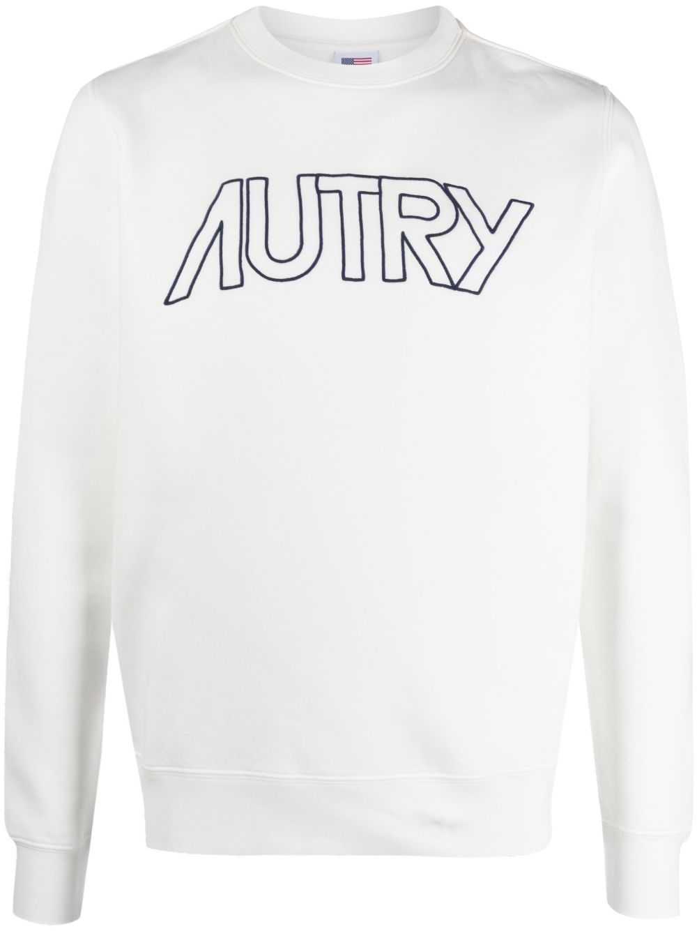 Autry logo刺绣棉卫衣 - 白色