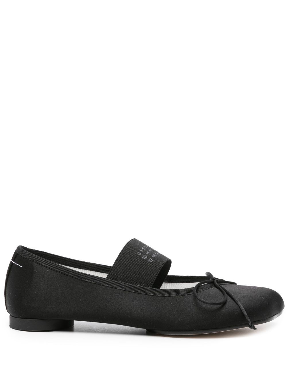MM6 Maison Margiela Atomic 缎面芭蕾平底鞋 - 黑色