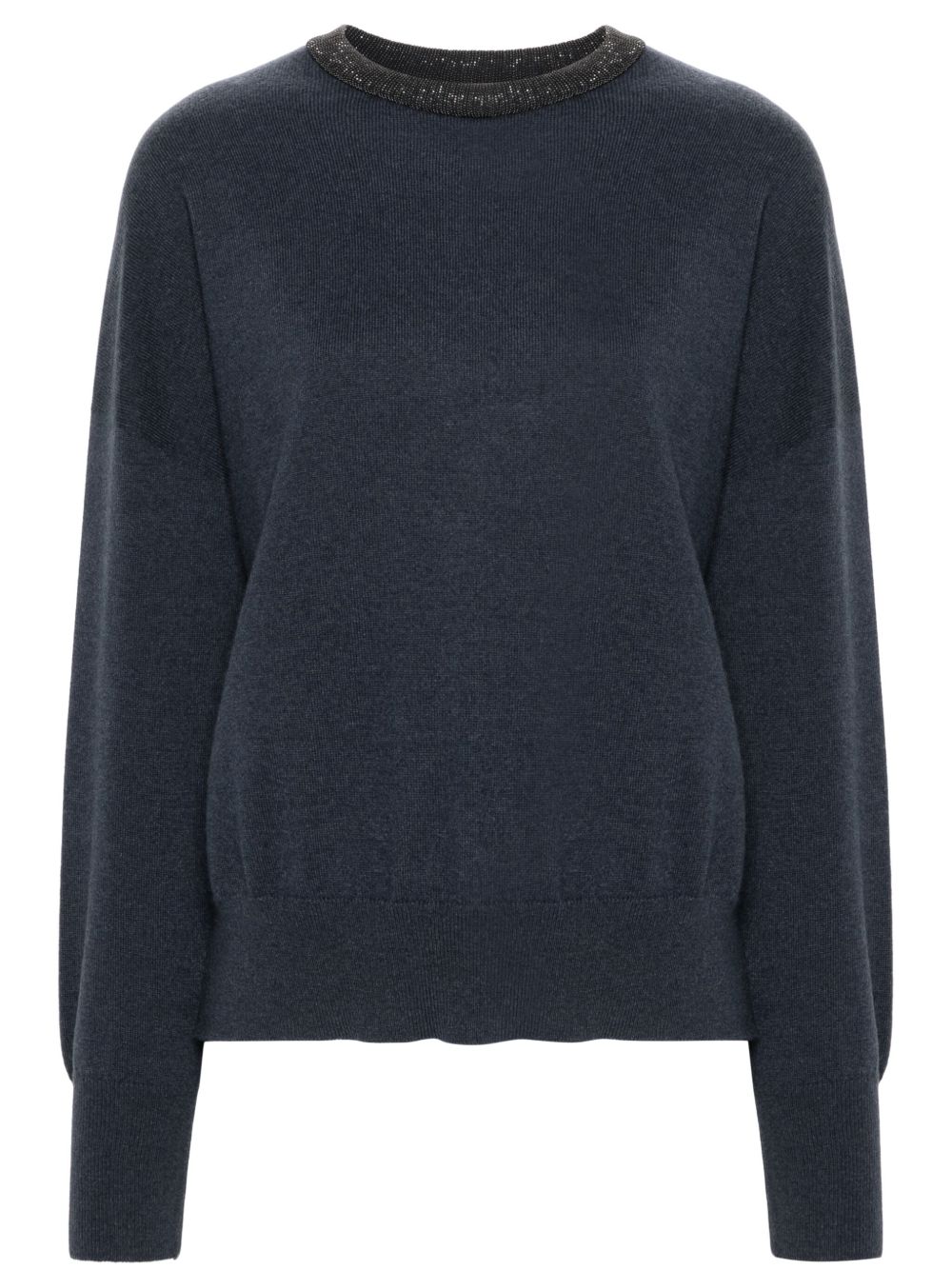 Brunello Cucinelli Monili 珠饰搭链细节毛衣 - 蓝色