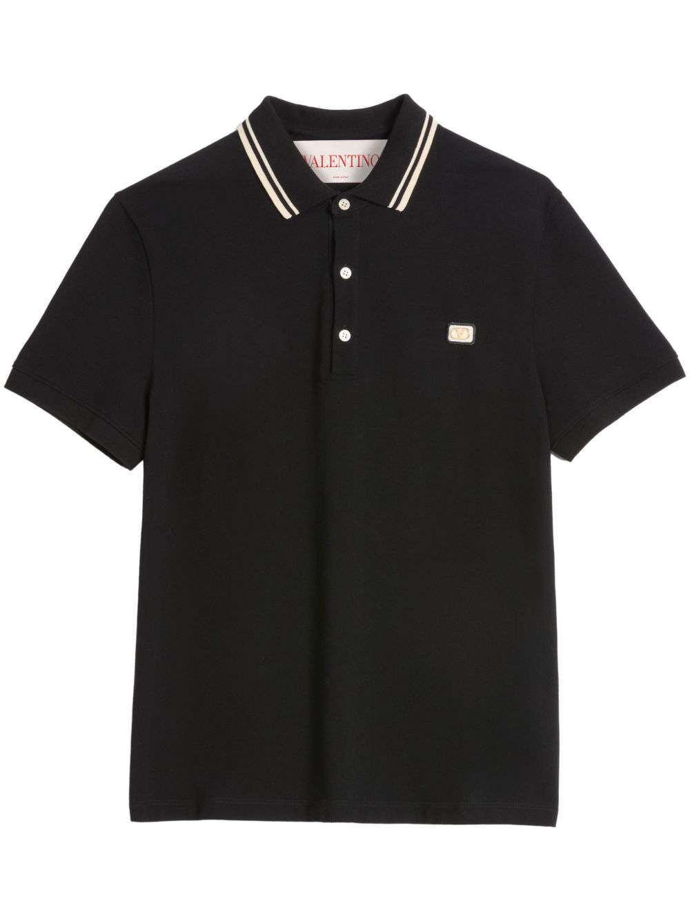 Valentino Garavani VLogo 贴花polo衫 - 黑色