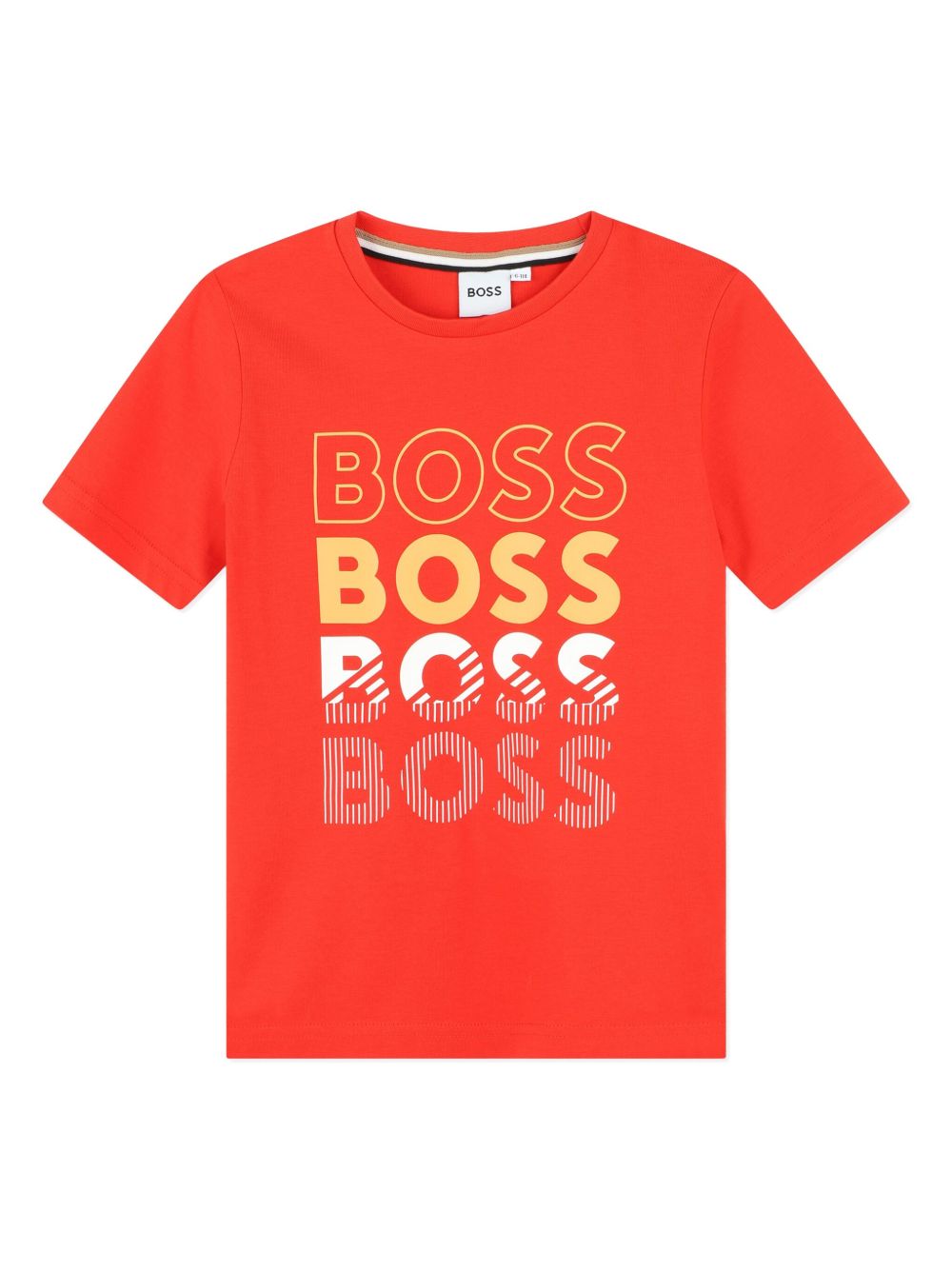 BOSS Kidswear logo印花棉T恤 - 红色