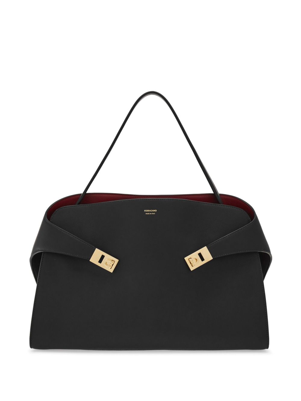 Ferragamo Hug 中号单肩包 - 黑色
