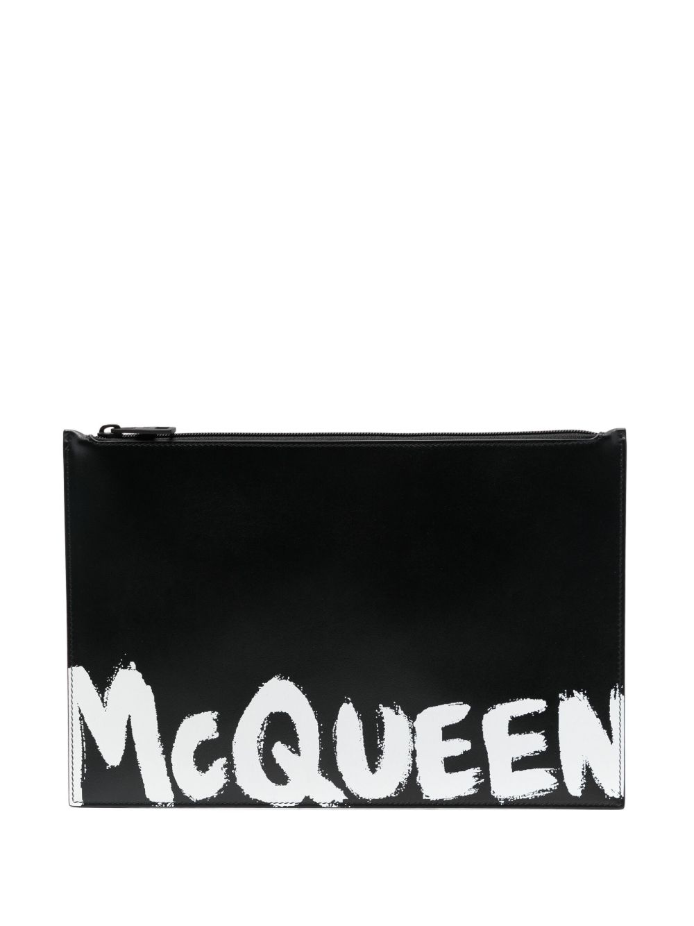Alexander McQueen 涂鸦印花手拿包 - 黑色