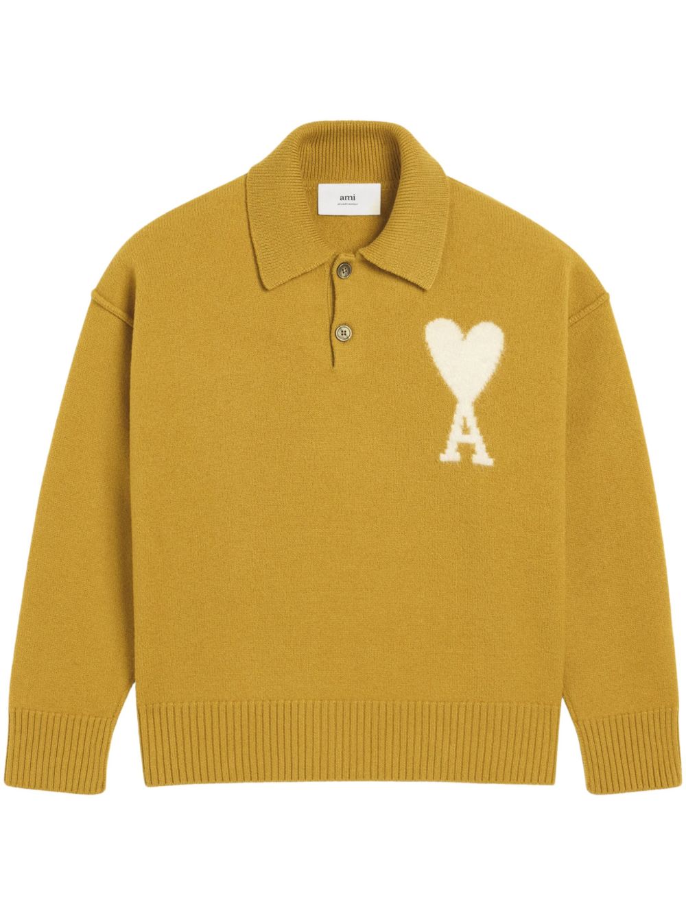 AMI Paris Ami de Coeur polo衫 - 黄色