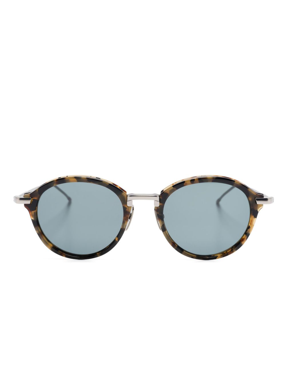 Thom Browne Eyewear 玳瑁纹圆形镜框太阳眼镜 - 褐色